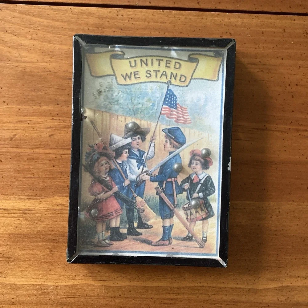 Vintage Americana United We Stand Metal Ball Dexterity Toy Game